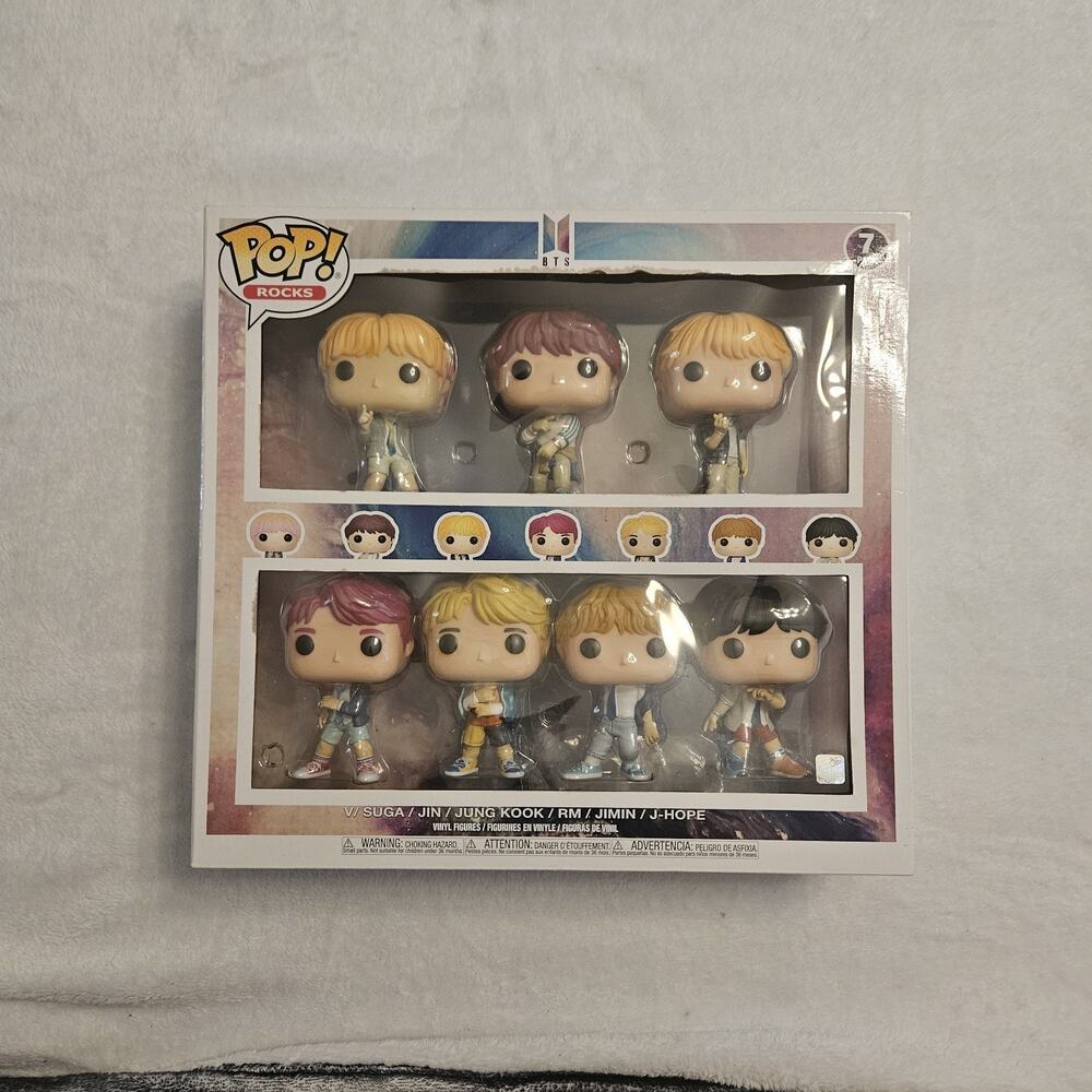 BTS V Suga Jin Jung Kook RM Jimin J-hope Funko Pop ! Rocks Figure 7 Set Toy LTD